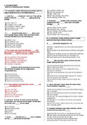 English Worksheet:  SimpleProgressiveTenses