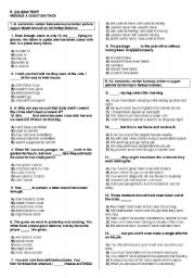 English Worksheet: modals and tag questions