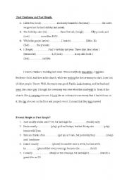 English Worksheet: Past Simple,Past Continuous and Present Simple mix tenses