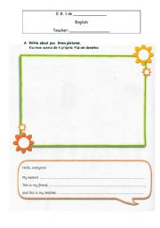 English Worksheet: Writing about themselves