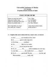 English Worksheet: Was-Were Questions