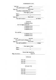 English Worksheet: FORBIDDEN LOVE