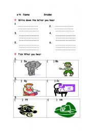 English Worksheet: letter a to h