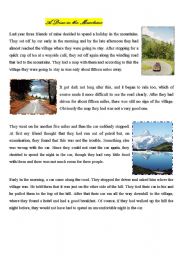 English Worksheet: A drive in the mountains