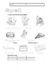 English Worksheet: Spell