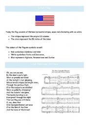 USA flag and national anthem