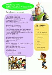 Lyrics & Exercises: Toy Story - Youve got a friend in me
