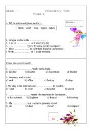 English worksheet: orksheet fr the vocab
