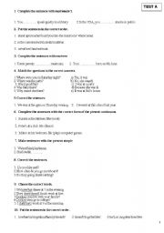 English worksheet: test