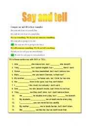 say and tell reported speech exercises pdf
