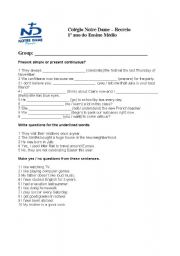 English worksheet: Present Continuous X Present Simple
