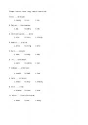 English worksheet: present continouos tense - using verb on correct form