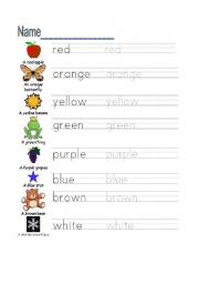Write the Colors - ESL worksheet by tannyagd