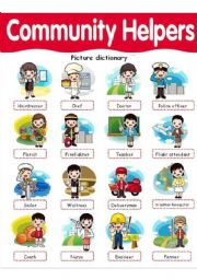 English Worksheet: Community Helpers picture dictionary
