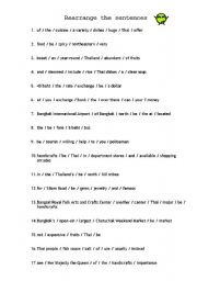 English worksheet: Rearrange the sentences