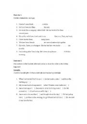English worksheet: Exercises with Simple and Present Tenses