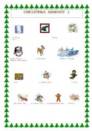 English worksheet: CHRISTMAS HANDOUT 1/2 !!!!!!!!!!!!!!!!!!!!