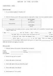 English Worksheet: Ghost in the Guitar (Penguin Readers) - Comprehension exercises 