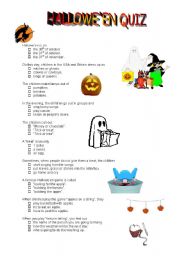 Halloween quiz - ESL worksheet by claudia_2804