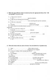 English worksheet: will&be going to...