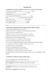 English Worksheet: review exercise