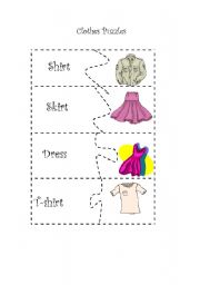 English Worksheet: Clothes Puzzles