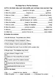 English Worksheet: The Simple past or Past Continuous
