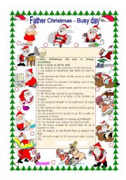 English Worksheet: Father Christmas - Busy Day