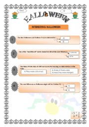 English Worksheet: INTERESTING HALLOWEEN FACTS