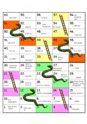 English Worksheet: PERFECT GAME!! PHRASAL VERBS - SNAKES AND LADDERS 