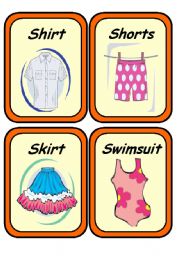 19 CLOTHES FLASHCARDS Set 1/2