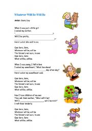 English Worksheet: Whatever will be, will be