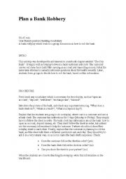 English Worksheet: Plan a bank Heist