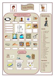 In the kitchen Part 1 (Utensils and kitchen appliances, a few ingredients)