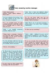 English Worksheet: funny answering machine messages