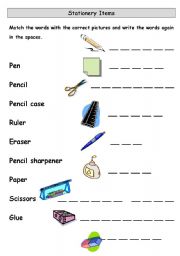 Classroom Objects - Stationery Items