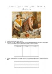 English Worksheet: Create your poem from a picture