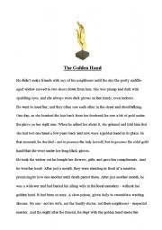 English Worksheet: The Golden Hand - Scary Story