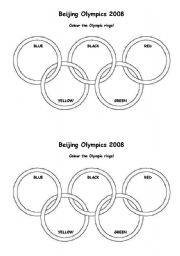 english worksheets colour the olympic rings