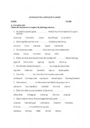 English Worksheet: AN AXAM PAPER FOR YOUR PUPILS