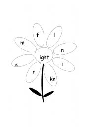 English Worksheet: PHONICS - Flower Words 03 - Long I-sound