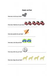 English Worksheet: Singular vs. Plural