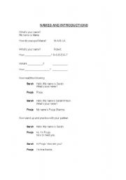 English Worksheet: Names and Intros