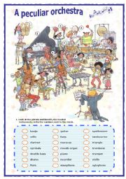 English Worksheet: Musical instruments (1 of 2) (05.09.08)