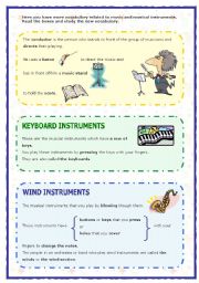 English Worksheet: Musical instruments (2 of 2) (05.09.08)