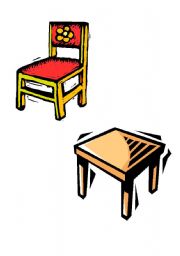 English Worksheet: table and chair