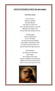 Isn't She Lovely - Stevie Wonder  Letra e tradução de música. Inglês fácil