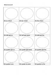 English Worksheet: what time is it?