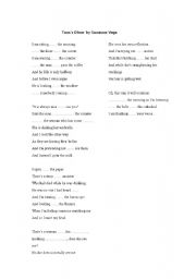 English worksheet: Toms Diner by Suzanne Vega