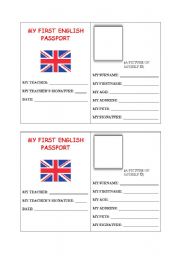 My first English Passport